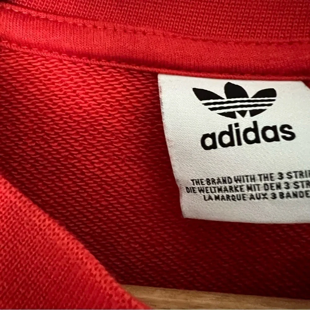 Adidas Junior Big trefoil crewneck sweatshirt red white size Medium